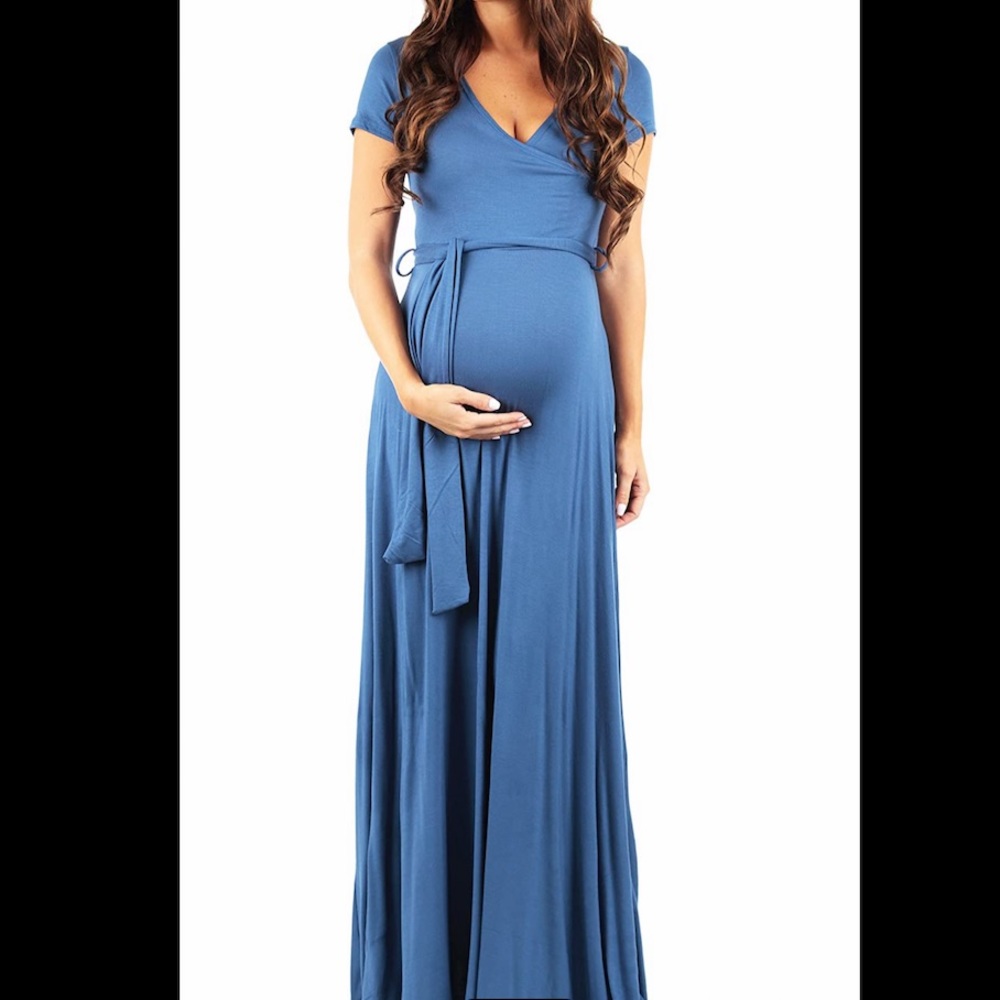 Blue maternity gown